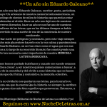 Un año sin Eduardo Galeano…